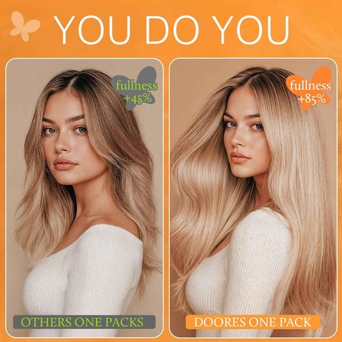 DOORES Clip in hair extensions, 5pcs 75g Dark Brown 14 Inch Human Hair Extensions Clip in Remy Hair Extensions Natural Straight