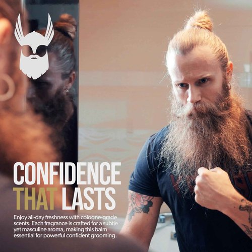 The Beard Struggle Warrior’s Beard Balm - Platinum Collection, Aesir's Triumph - Non-Greasy Low-Hold Formula, Luxurious Cologne-Grade Fragrances 100% Natural and Plant-Based Ingredients - 50g