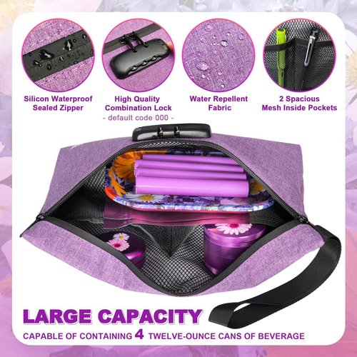 MAICHENG Smell Proof Bag with Combination Lock Large Storage Container Medicine Lock Bag Money Organizer Travel Storage Case Pouch Great Christmas Gift