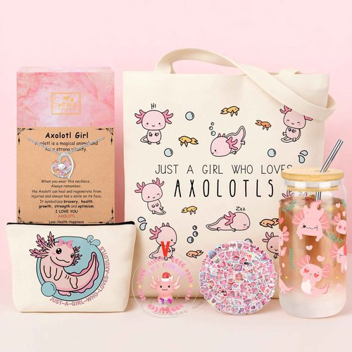 SiplyHaven 6PCS Axolotl Gifts, Teen Gifts Trendy Stuff Cute Axolotls Accessories Basket for Axolotl Lovers Birthday Christmas Gift for Girls & Teens (Daughter, Niece)