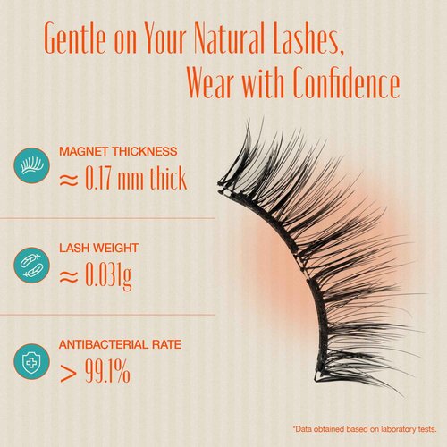 LASHVIEW Magnetic Eyelashes with Applicator, Soft Magnetic Lashes Natural Look Comfortable & Secure Fit Easy to Apply Reusable（XYT01)