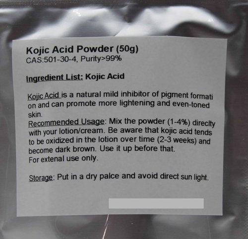 Pure Kojic Acid Powder, 50g, for DIY Lotion Cream Serum Soap (Pack of 2)