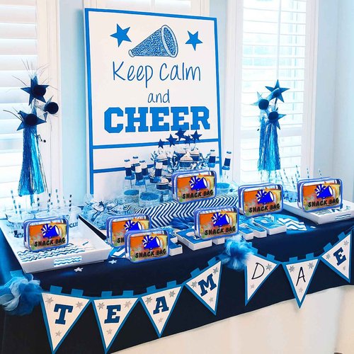 Yeyeplum 12 Pcs Cheer Snack Bags for Team Gifts Goodie Snack Bags PVC Waterproof Clear Pouch with Zipper for Cheer Team Gifts Cheerleader Christmas Party Favors