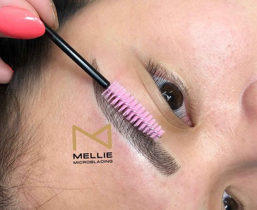 PACK OF 10 - Mellie Microblading Disposable Microblading Pen with Pigment Sponge Disposable Tool For Creating Eyebrows Microblading Supplies (Black, U18 .18mm)