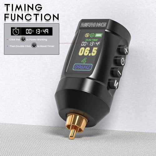 Wormhole Tattoo Gun Kit Wireless Tattoo Machine Kit Complete Tattoo Kit Tattoo Pen Kit Rechargeable Cordless Tattoo Power Supply Portable 1,800mAh with LED Digital Display for Artist WTK286