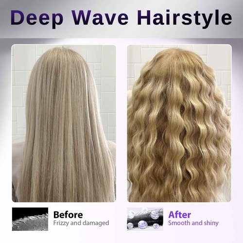 Waver Hair Tool NOVUSPRO Hair Crimper,Wave Curling Iron for All Hair Types,Ionic Waver Crimper Easy to use & Anti-Scald & Fast Heat up & Adjustable Time/Temps(1.4")