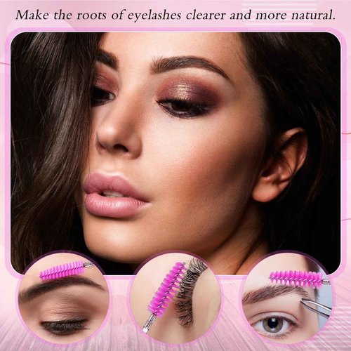 Skylety 1000 Pcs Disposable Mascara Wands Bulk Mascara Eyelash Brush Makeup Applicator Eyelash Wands for Eye Lash Extension, Eyebrow Comb, 3.9 x 0.2 x 0.3 Inch (Purplish Red)