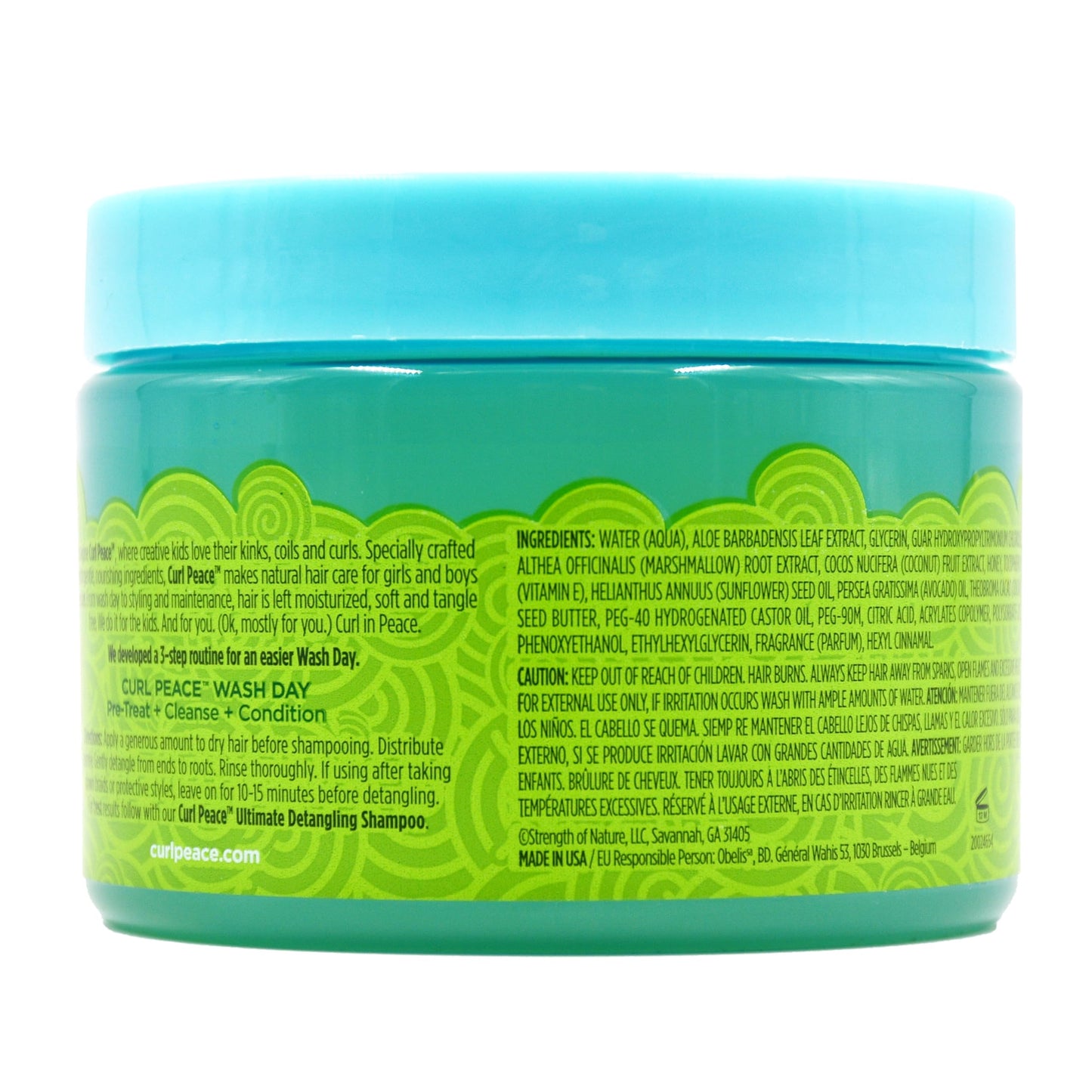 Just For Me Curl Peace Tender Head Detangling Treatment - Rinses Away Knots, Pre-Wash, Post-Styling, Contains No Parabens, Sulfates, Mineral Oil, Petrolatum, or Animal Testing, 12 oz