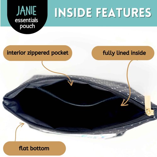 Brooke & Jess Designs Grandma's Essentials Pouch Gifts for Women Dotted Makeup Bags Cosmetic Bag Travel Toiletry Makeup Pouch Bag with Zipper Best Grandma Birthday Just Because Gifts