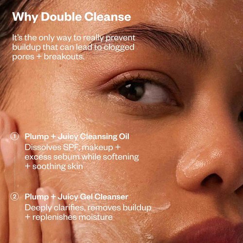 Kosas Plump + Juicy Cushiony Calm Botanical Cleansing Oil – Hydrating Makeup Remover for Sensitive Skin, Non-Greasy Oil Cleanser with Ceramides & Squalane for Soft, Soothed Skin