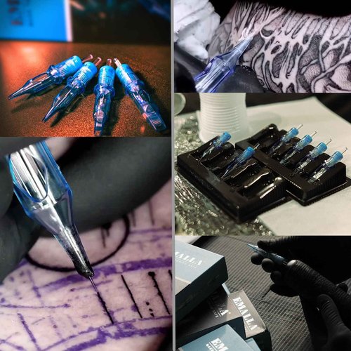 Tattoo Cartridges Needles, 20Pcs Tattoo Needles #06 Bugpin 3 Round Liner with Membrane Disposable Cartridges Tattoo Needles Long Taper for Permanent Makeup Tattoo Supplies (0603RLL)