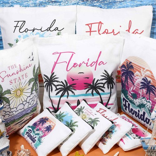 Reginary 10 Pcs Florida Souvenirs Gifts Florida Tote Bag and Cosmetic Bags for Women Travel Souvenir Gift
