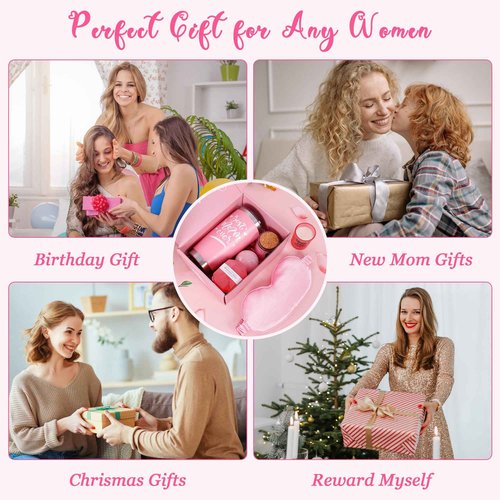 OurHonor Gifts for Women, Relaxing Spa Gift Basket Set, Best Mom Ever Bath and Body Care, Mothers Day Gifts, Christmas for Mom From Daughter Son Sister (Pink)