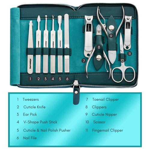 Manicure Set, Familife Manicure Kit Manicure Set Professional Nail Clippers for Women Nail Grooming Kit Stainless Steel and 100% Stainless Steel Ingrown Toenail File and Lifter Double Sided Tool