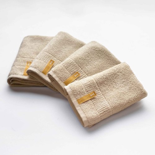 Highly Absorbent Organic Cotton Washcloths, Soft & Durable Face Towels, Made in Japan, Oeko-Tex Class 1 Certified, 7.1 x 7.1 inch, Ivory, Pack of 4 – Proof of Purity