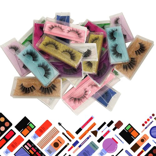 Lashes Bulk Christmas Gifts Mikiwi 30 Pack Eyelashes, 12-20mm 5D Fake Mink Eyelashes Wholesale, Fluffy Natural Volume Eye Lashes, Individual Package Faux Mink Lashes Wholesale