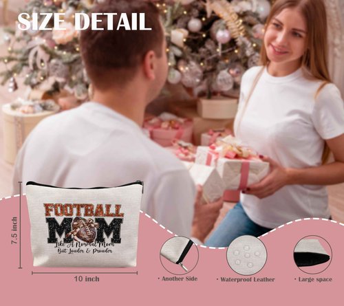 YeiHe Football Lovers Accessory: Mom's Gifts Cosmetic Zipper Makeup Pouch