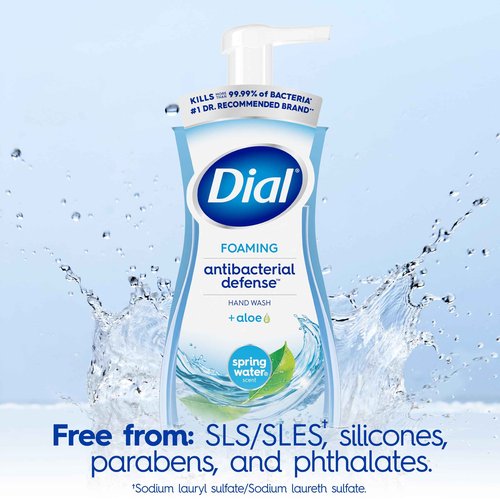 Dial Antibacterial Foaming Hand Wash, Spring Water, 7.5 fl oz (Pack of 6) & Antibacterial Liquid Hand Soap, Spring Water, 11 fl oz (Pack of 4)