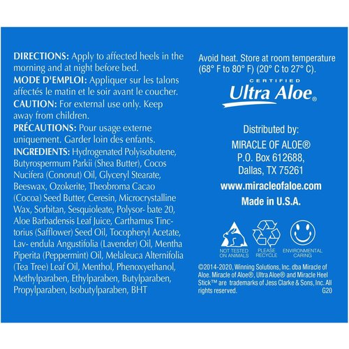 Heel Balm for Dry Cracked Feet - Miracle Heel Stick for Cracked Heel Repair - Heel Balm Stick for Cracked Heel Treatment - Formulated with Pure Aloe Vera, Tea Tree Oil, Shea & Cocoa Butters | 2.5 oz