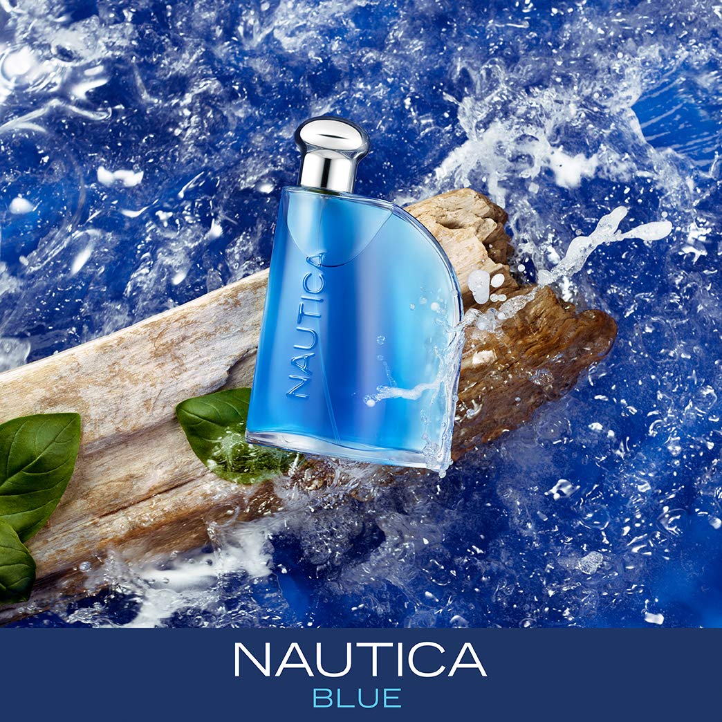 Nautica Blue Eau de Toilette 3.4 fl oz (Pack of 1), Notes of Basil, Jasmine, and Cedarwood, Men's Fragrance, Long Lasting, Everyday Fragrance, Travel Size