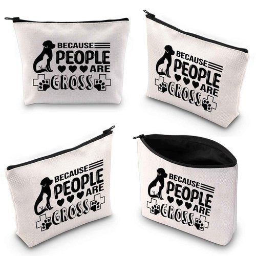 WCGXKO Veterinarian Gift Because People Are Gross Animal Lover Zipper Pouch Makeup Bag for Vet Tech (People Are Gross)