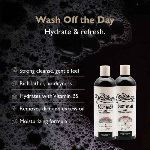 DandyMen Hydrating Bodywash for Men – 16oz (2-pack, Tobacco Vanilla)