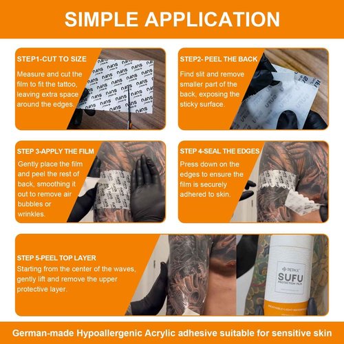 PEPAX SUFU Tattoo Aftercare Bandage - 6"x 10 Yard Second Skin Tattoo Cover Up Patch Waterproof Tattoo Bandage Breathable Tattoo Cover Up Tape Transparent Tattoo Wrap for Healing Tattoo Protection Film