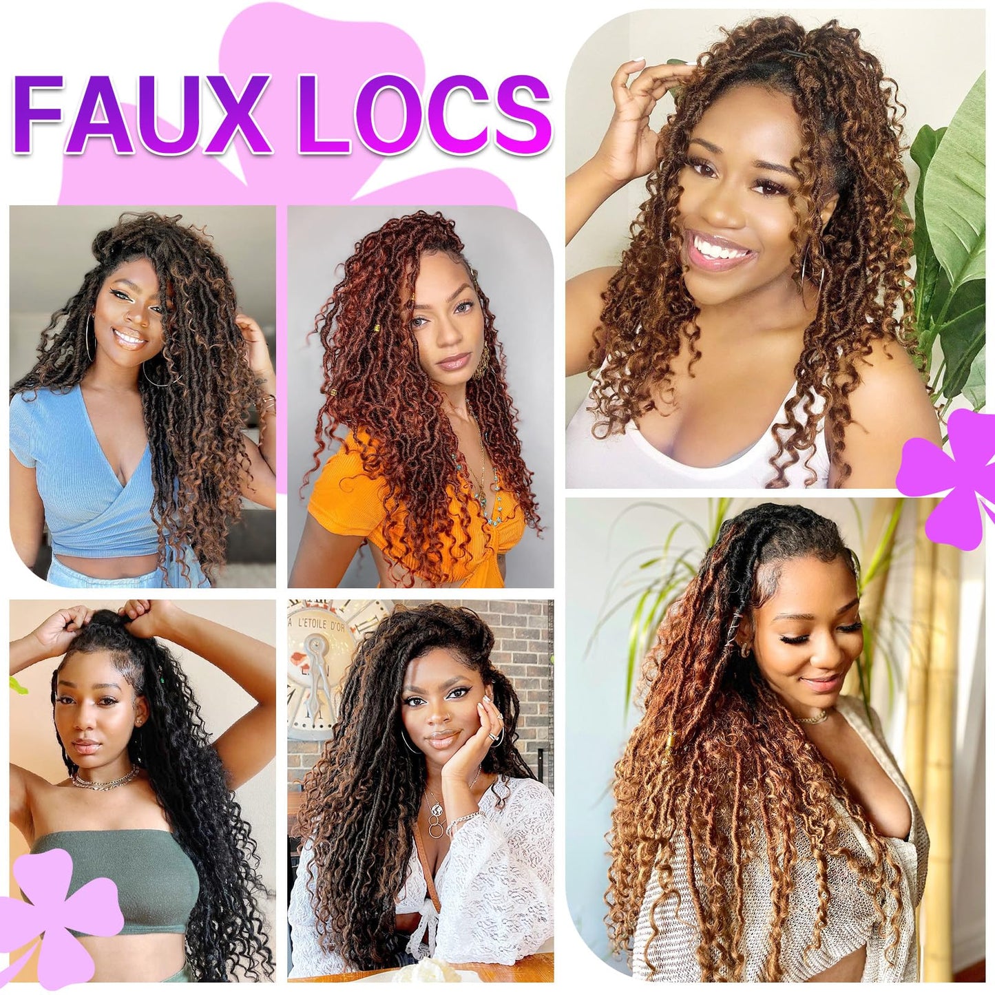 Goddess Locs Crochet Hair 22Inch Pre Looped Faux Locs Crochet Hair with Curly Ends 8Packs Bohemian Crochet Braids Hair for Black Women TGrey