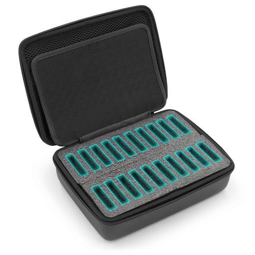 CASEMATIX Clipper Blade Holder For 20 Blades, Hair Clipper Guard Case For Barbers and Stylist Compatible with Andis, Oster, Wahl, Babyliss Detachable Clippers Metal Guards, Clipper Blade Storage Case