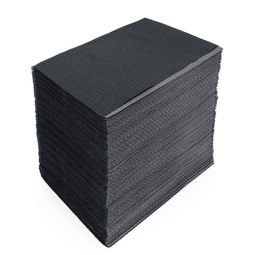 Disposable Waterproof Dental Bibs,125pcs Tattoo Bibs Piercing Waterproof Bibs Tattoo Table Covers (Black)