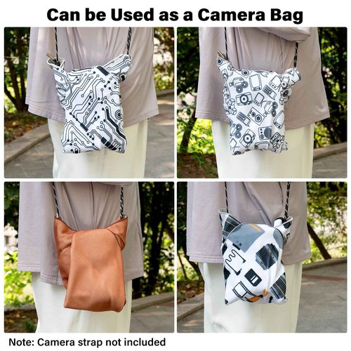 Walking Way Self-Adhesive Magic Cloth Makeup Bag, Portable Pocket Lazy Makeup Pouch, Camera Lens Wrap, Stylish Organizer for Beauty Essentials, Travel, Gifts & Daily Use（leopard, 13.78inch）