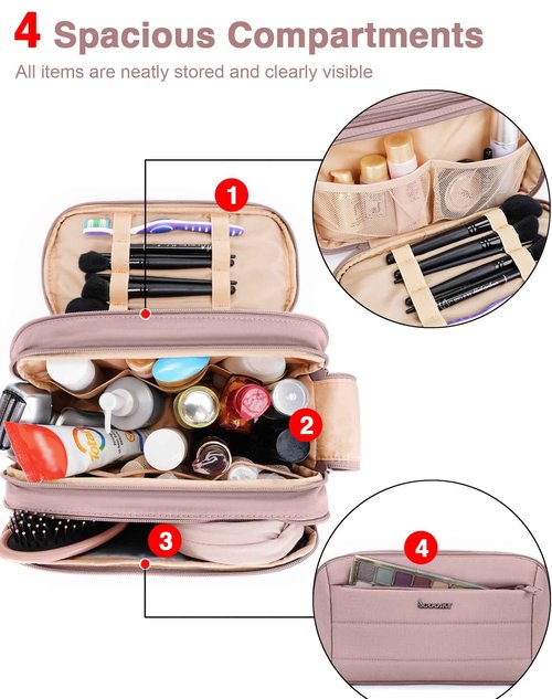 COOSKY Toiletry Bag for Men & Women, Cruise Ship Travel Essentials, Shaving Dopp Kit with Dry and Wet Separation, Water-resistant Bathroom Cosmetic Organizer Bag, Makeup Accessories, Dark Purple