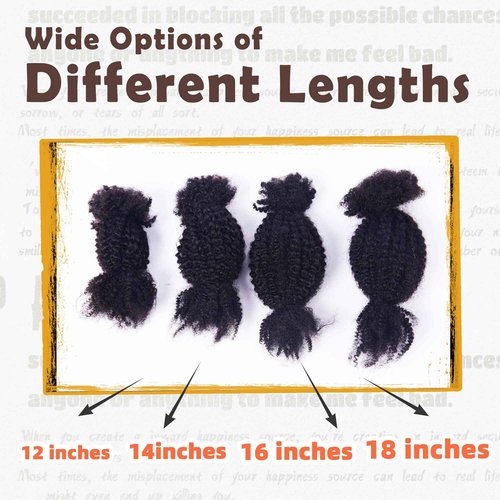 MayTsing Spring Twist Bulk Human Hair for Crochet, Spring Twists, Passion Twists, Butterfly Locs and Mini Twists, 100% Afro Kinkys Bulk Human Hair, Can be Dyed and Bleached 1b,50g