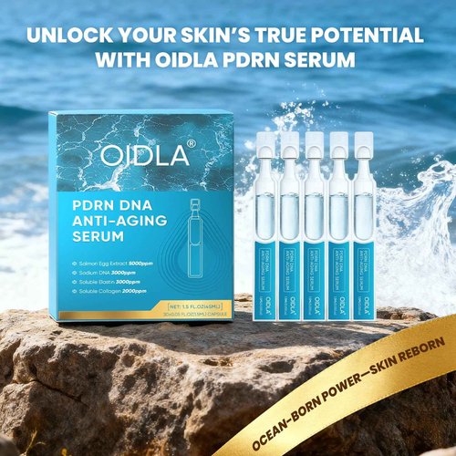 Salmon DNA Anti-Aging Serum with 5000ppm PDRN - 6 Hyaluronic Acid & Niacinamide Reduces Wrinkles, Fades Dark Spots for 72-Hour Hydration & Radiance-Korean Skincare (30 Vials 1.5 fl oz)