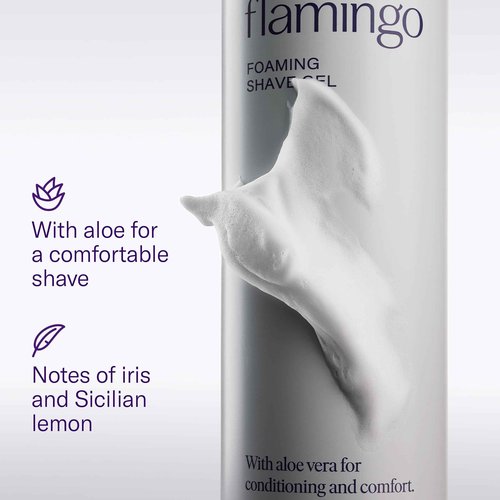 FLAMINGO Women's Razor 5-Blade Refills - Razors for Women - 10ct & Women's Foaming Shaving Gel with Aloe Vera, 6.7oz - 3ct