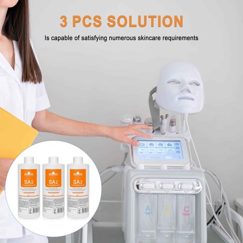 AS1 SA2 AO3 Aqua Peeling Solution Skin Care Aquapeel Serum for Hydro Facial Dermabrasion Machine Cleansing and Moisturizing 400ml/14.1Fl.oz Set of 3 Bottles SA2 Elitzia ETSA02