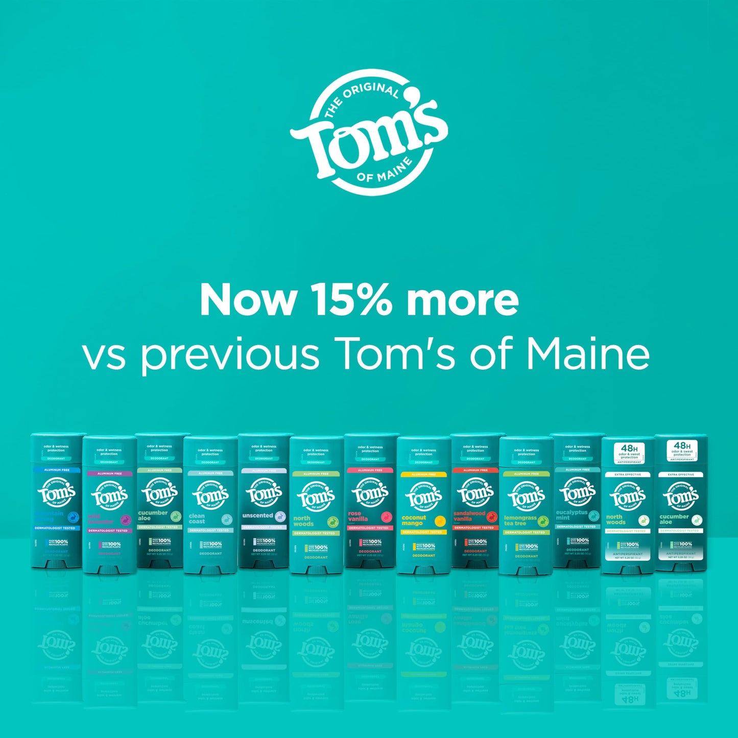 Tom's of Maine Complete Protection Aluminum-Free Natural Deodorant, Eucalyptus Mint, 3.25 OZ