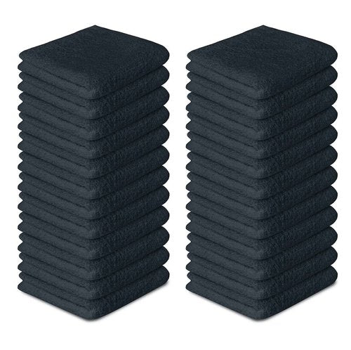 Softolle 100% Cotton Washcloths 24 Pack (12x12 Inches) Soft, Highly Absorbent Washcloth, Face Towels, Wash Cloths for Face, Ring Spun, Bulk Pack (Grey)