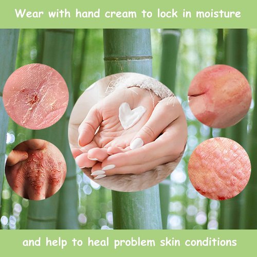 Bamboo Gloves for Eczema, Kids Age 4-6, Dry Hands, Moisturizing Gloves for Children Overnight, 3 Pairs
