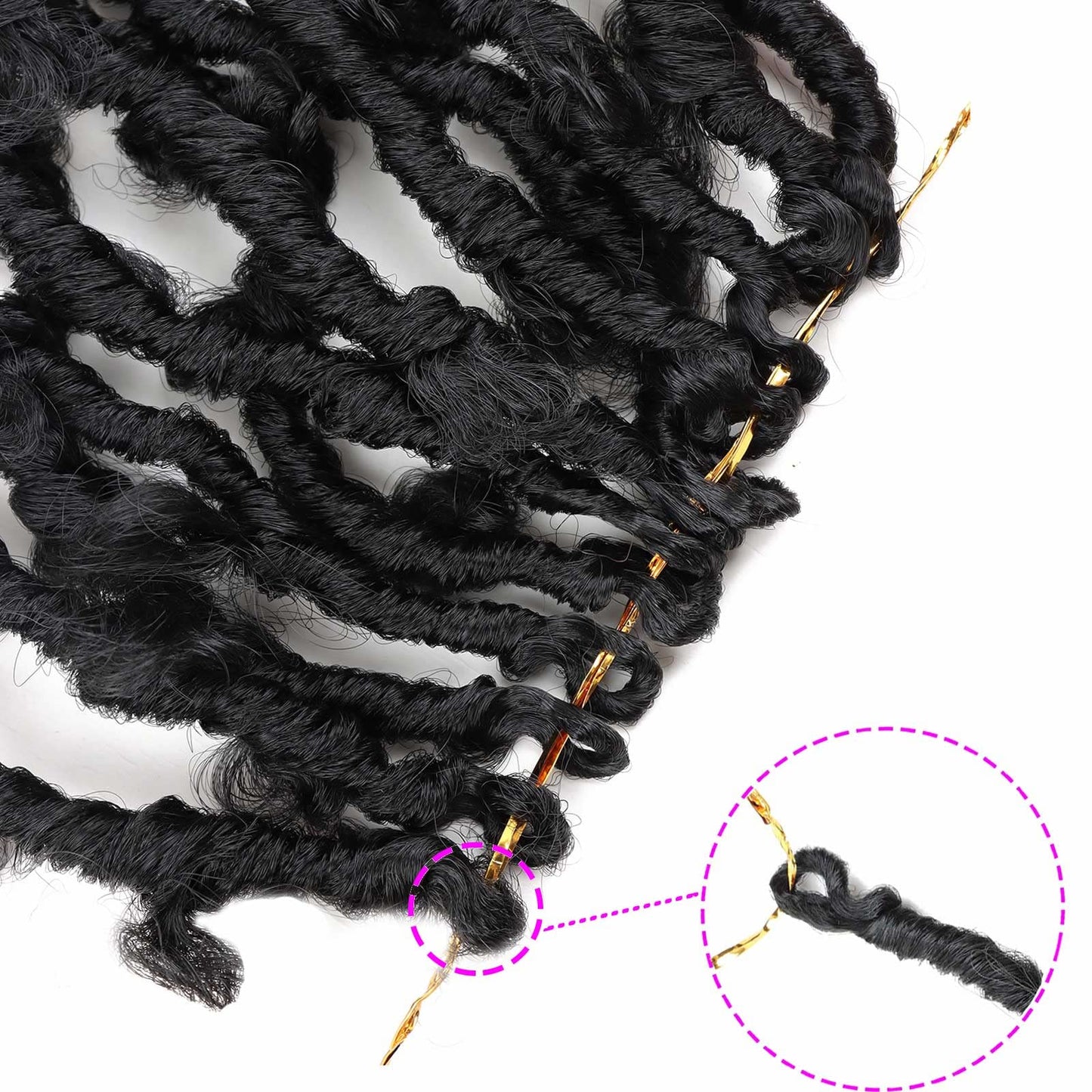 Butterfly Locs Crochet Hair 6 Packs Soft Butterfly Locs Distressed Hair Extensions Faux Locs Crochet Braids Natural Hair Extension for Black Women (12 inch (Pack of 6), 2)