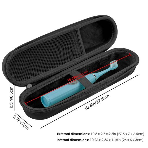 TOCCOOL Electric Toothbrush Case, Carrier Bag for Travelling, Portable Toothbrush Carrying Case Holder Compatible with AquaSonic, Sumkyle, Oral-B iO Series, Philips Sonicare. (Black)