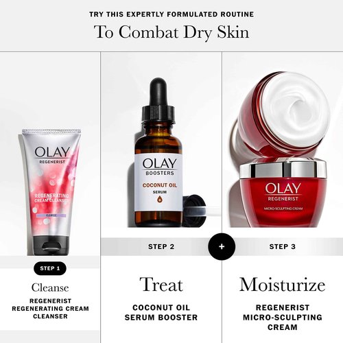 Olay Coconut Oil Serum, Nourishing Antioxidant Booster, Fragrance-Free, 1.0 Oz