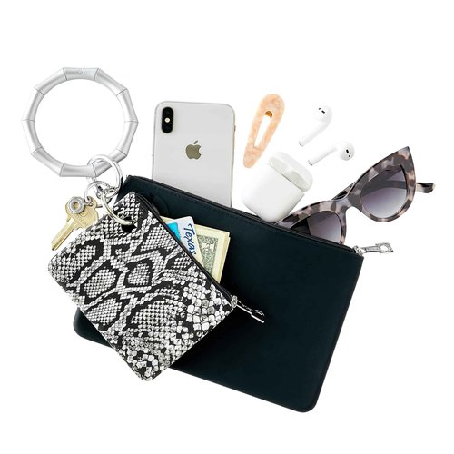 Oventure Large Silicone Pouch – Black, Waterproof Zipper Bag & Holiday Gift for Women, Makeup & Travel