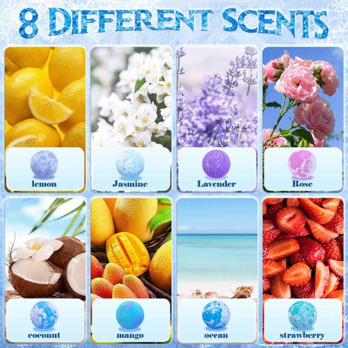 Toylink Kids Bath Bombs for Girls with Surprise Toys Inside, 8 Pack Natural Bath Bombs Handmade Spa Bath Fizzies with Jewelry Set Birthday Christmas Gift