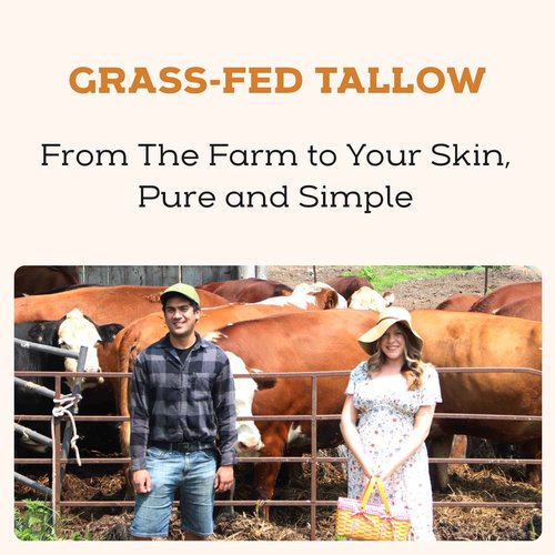 Beef Tallow for Skin - Tallow and Honey Balm For Face - Gift Ready - Tallow Face Moisturizer - Beef Tallow Moisturizer - Tallow Balm - Grass Fed Beef Tallow For Skin - Tallow Face Cream Lotion