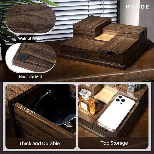Homde Cologne Organizer - 4 Tier Perfume Display Tray with Hidden Drawers - Perfect for Men Essentials Accessories - A Great Gift for Men