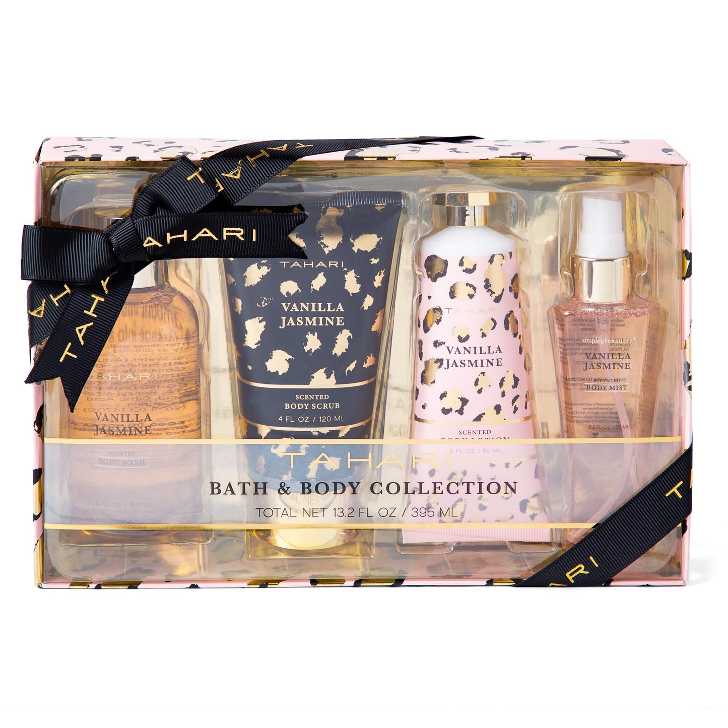 Tahari Spa Gift Set for Women, Vanilla Jasmine Spa Set, Bath Kit for Women Gift Set Includes Body Lotion, Body Wash, Hand Cream, Lotion Gift Set for Women, Birthday Gifts For Women - (Leopard)