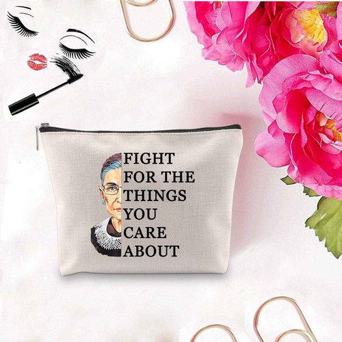 PXTIDY R-BG Lawyer Makeup Bag Feminist Gift Lawyer Gift Fight For The Things You Care About Cosmetic Bag Attorney(beige)