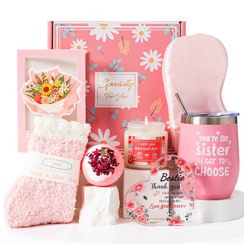 liquaurum Gifts for Best Friend,Birthday Gifts for Women Close Soul Sister Friendship Gifts Basket Box for Women Funny Female BFF Besfriend Bestie Thanksgiving Christmas Presents from Sister Her