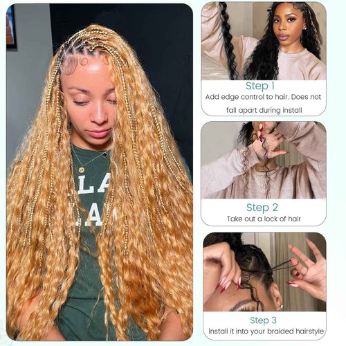 Human Braiding Hair for Boho Braids Human Hair Braiding Hair 100g 2 Bundles 14 Inch Curly Boho Hair for Braiding Knotless Deep Water Wave Bulk Human Hair for Braiding Bohemian Hair
